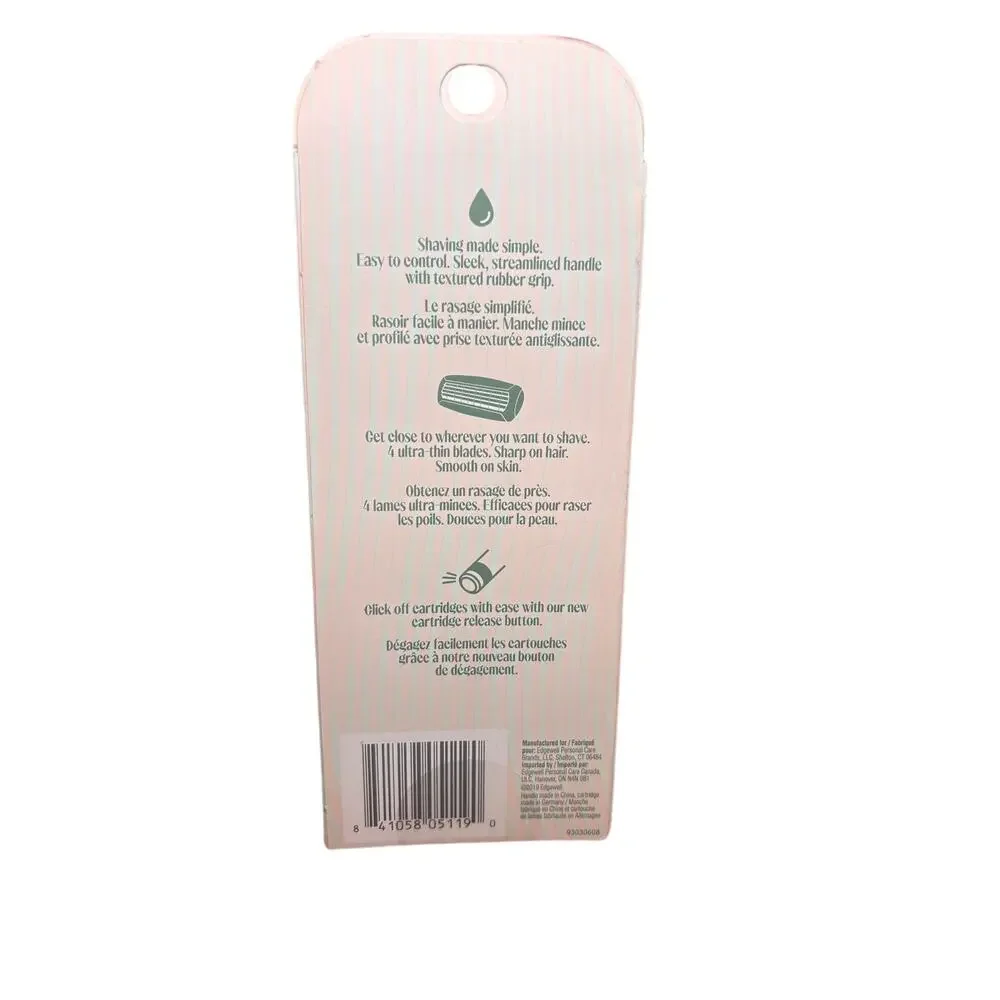 Skintimate Root Razor with‎ 2 Cartridges Pink Handle Easy Grip